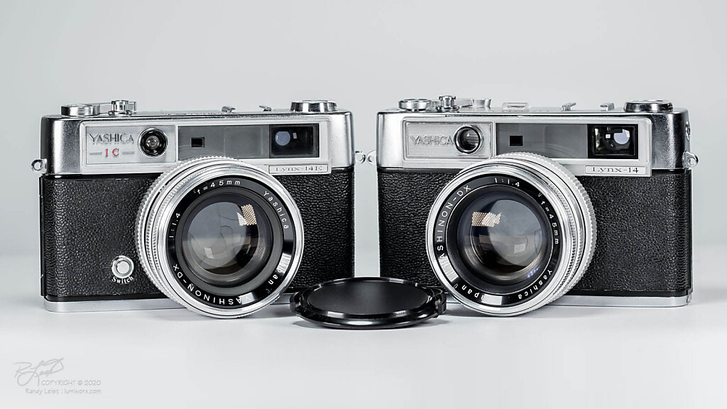 A set of Yashica Lynx 14 Rangefinders